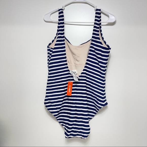 NWT Joe Fresh one piece swimsuit baby white stripe sz L - Picture 2 of 5